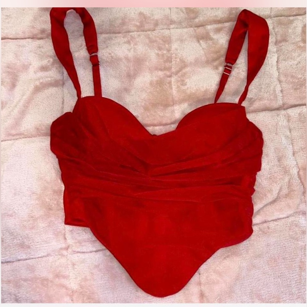 Red oh Polly corset top never worn